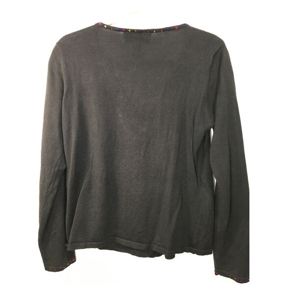 Tiara International Christmas Collection Cardigan Sweater Womens Medium‎ Beaded - Picture 9 of 11